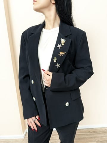 Giacca scatetta doppiopetto - NERO