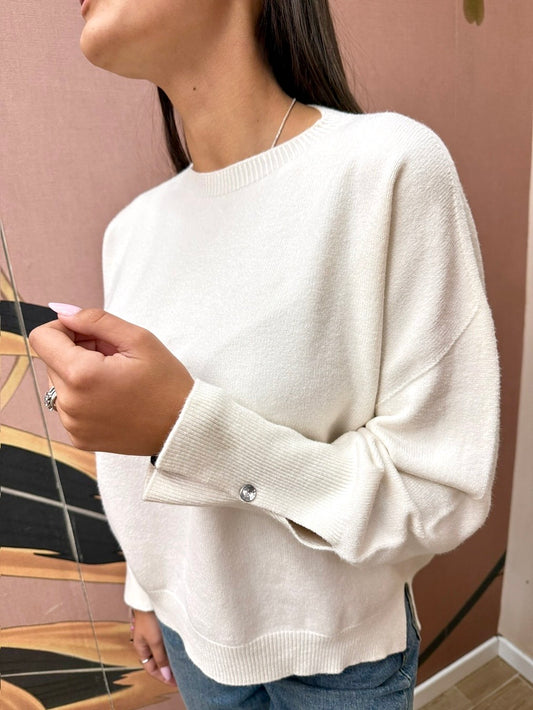 Pull girocollo in viscosa - BURRO