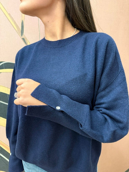 Pull girocollo in viscosa - BLU