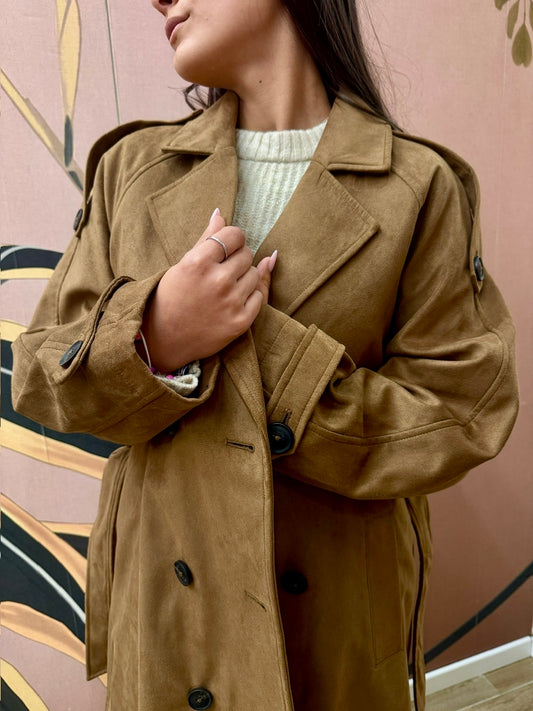 Trench lungo in ecodainetto - BISCOTTO