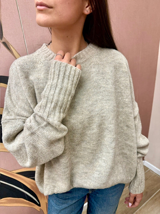 Maglia rasata - BEIGE