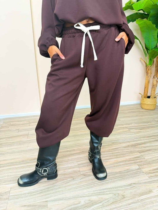 Pantalone barrel scuba - WINE