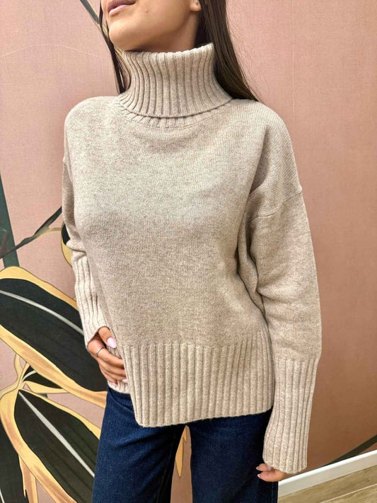 Maglia collo alto 100%lana - CASTORO