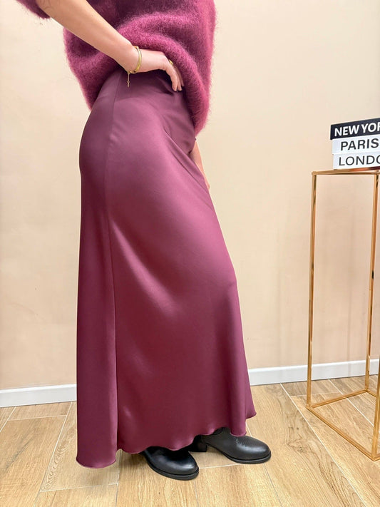 Gonna satin lunga - VINO