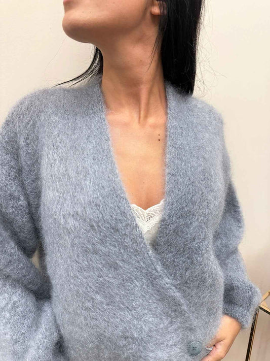 Cardigan mohair - GRIGIO