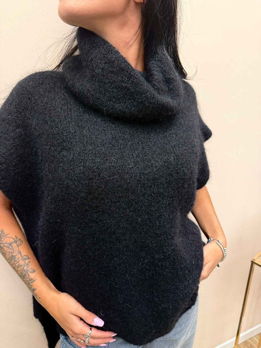 Gilet in mohair - NERO