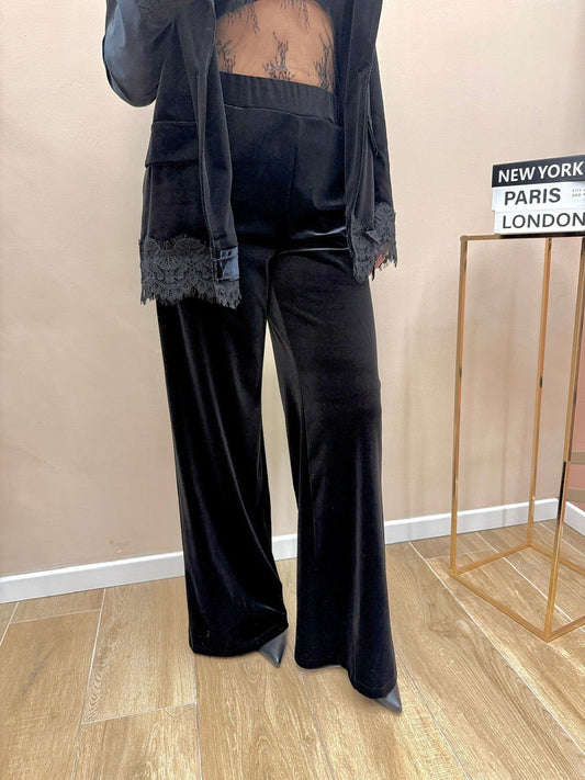 Pantalone velluto - NERO