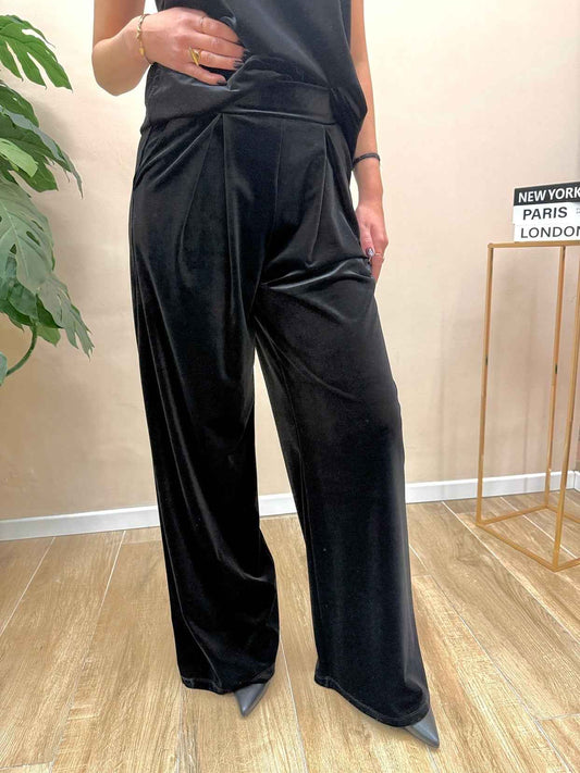 Pantalone ciniglia - NERO