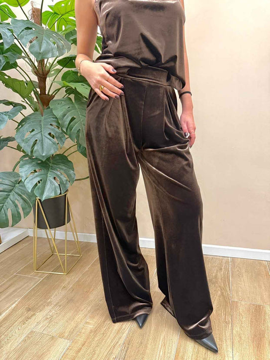 Pantalone ciniglia - MORO