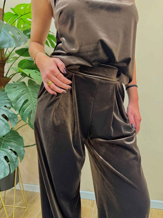 Pantalone ciniglia - MORO