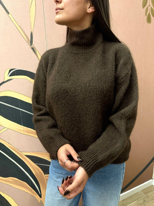 Pull mohair collo vulcano - MORO