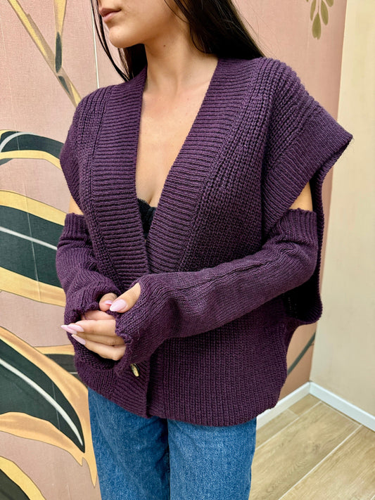 Gilet c/manicotti - VIOLA