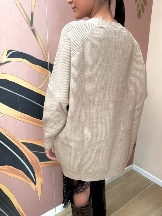Cardigan over - BEIGE