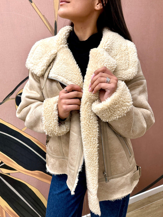 Cappotto montone over - PANNA