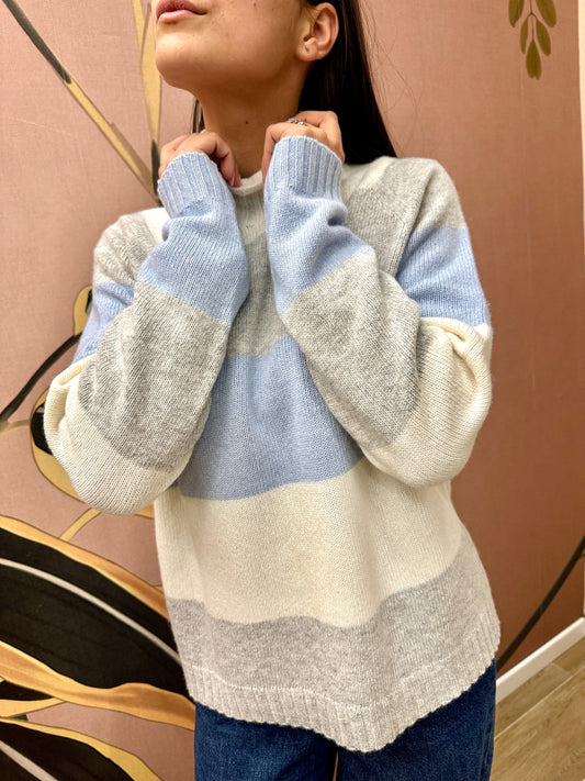 Maglia rigata m/cachemire - BURRO