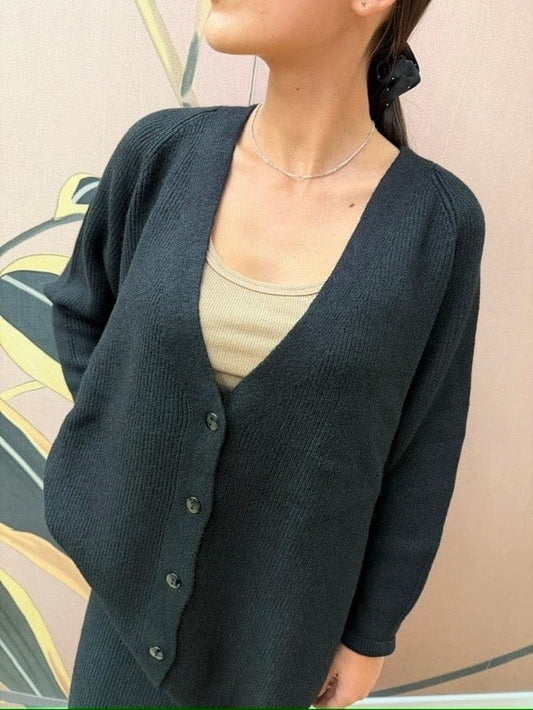 Cardigan lungo - NERO