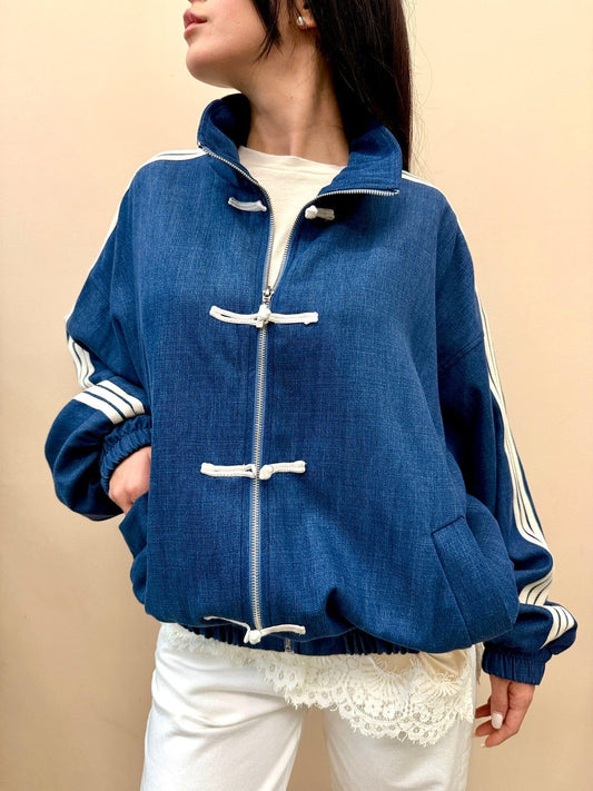 Giacca orientale in jeans - BLUE DENIM