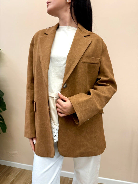 Giacca ecodainetto over - CUOIO