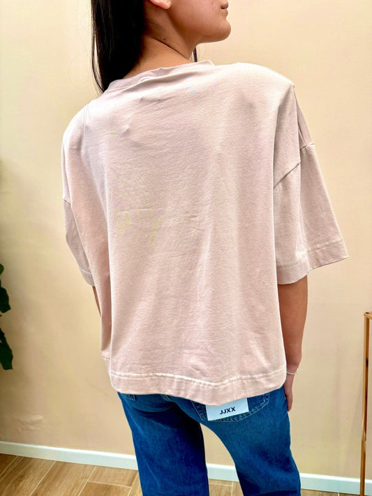 T-Shirt scatoletta con spalline - SABBIA