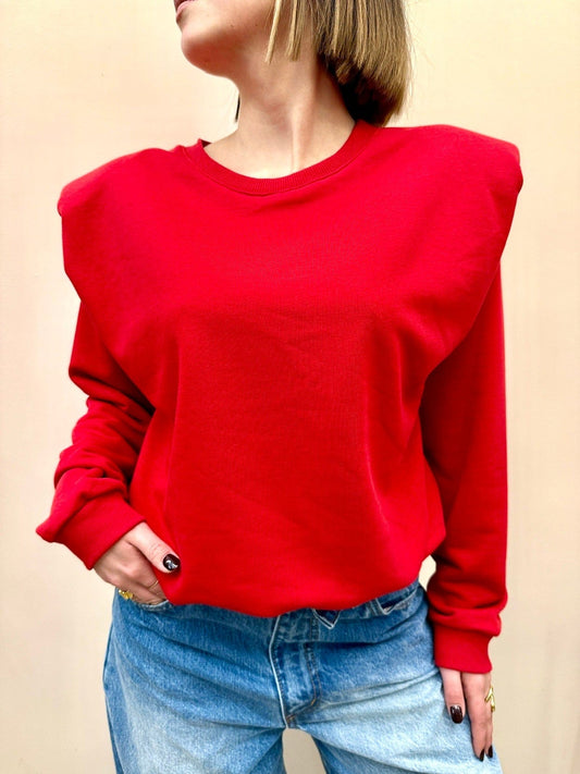 Felpa con spalline - ROSSO