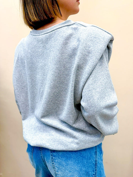 Felpa con spalline - GRIGIO