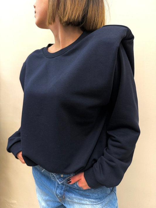 Felpa con spalline - BLU