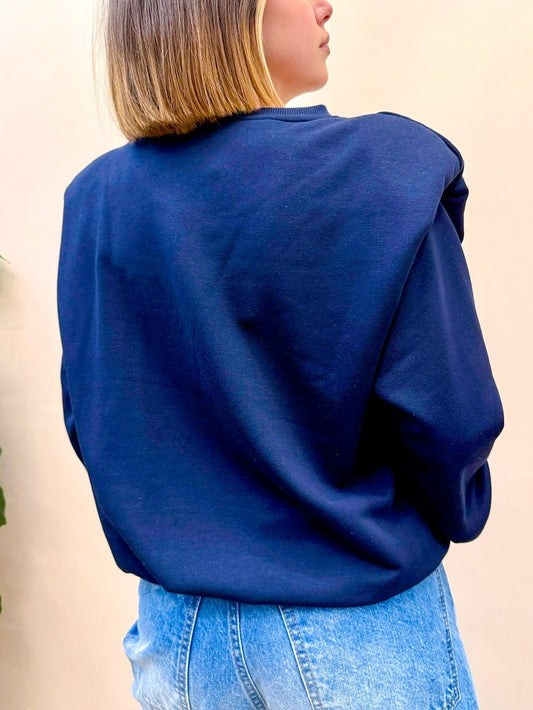 Felpa con spalline - BLU