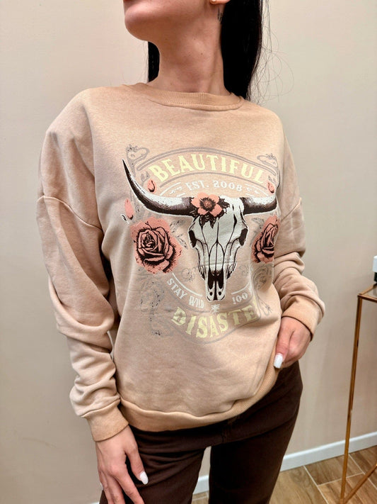 Felpa con stampa - ROSA