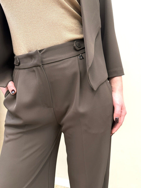 Pantalone palazzo fluido - MORO