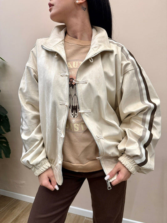 Giacca orientale in ecodainetto - BURRO