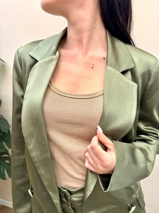 Giacca in raso - MILITARE