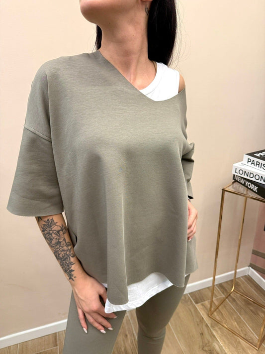 Maglia con t-shirt - VERDE