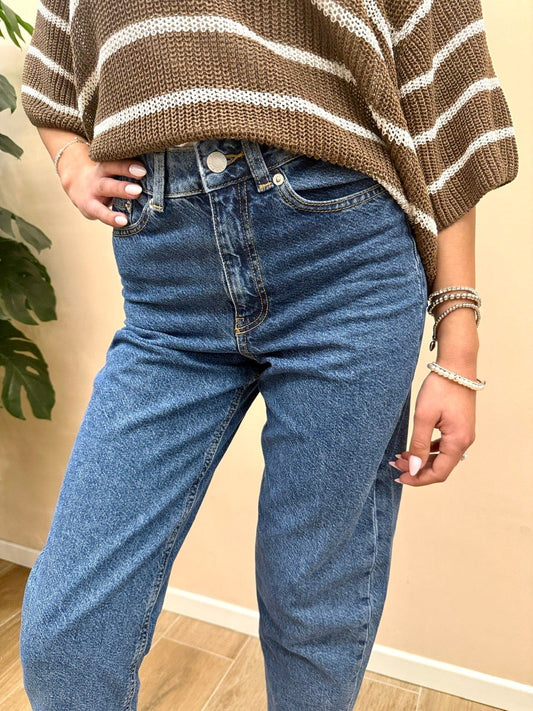 Jeans Lisbona mom fit - BLUE DENIM