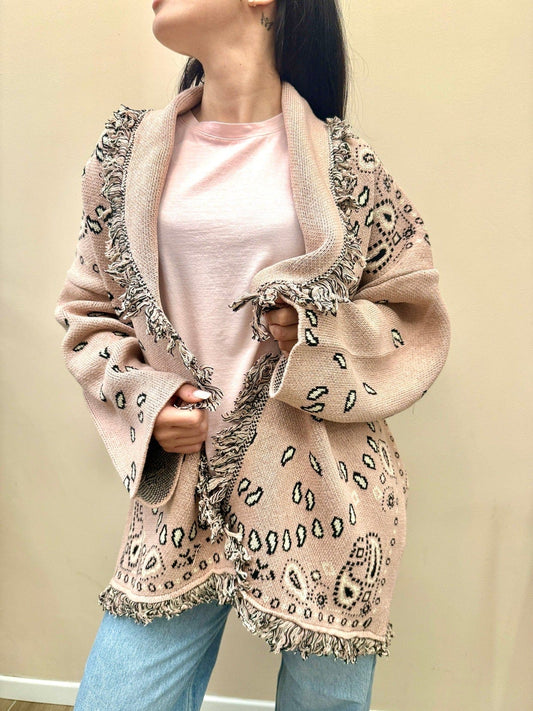 Maxi Cardigan bandana - ROSA