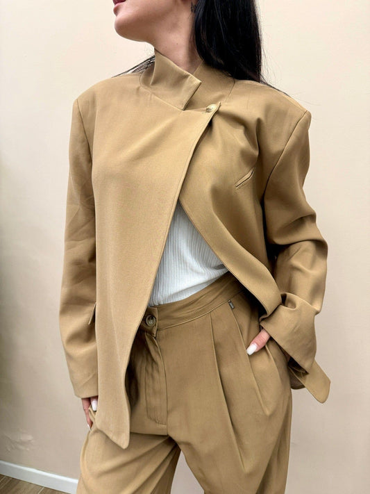 Giacca collo coreano - CAMMELLO