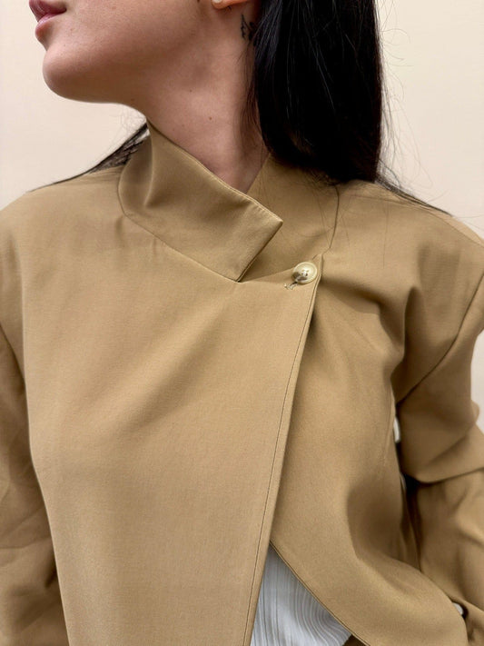 Giacca collo coreano - CAMMELLO