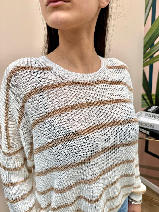 Maglia viscosa girocollo - PANNA