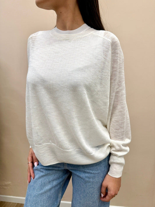 Maglia in filo di viscosa - PANNA