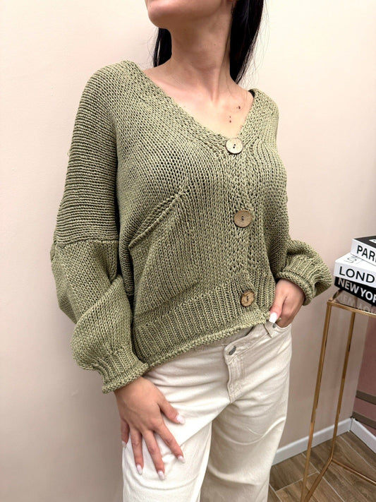 Cardigan con tasche - KAKHI