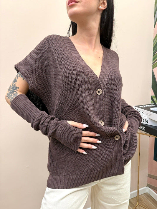 Gilet con bottoni - MORO