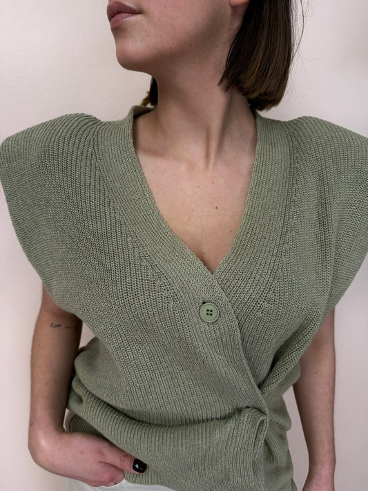 Gilet bottone lato - KAKHI