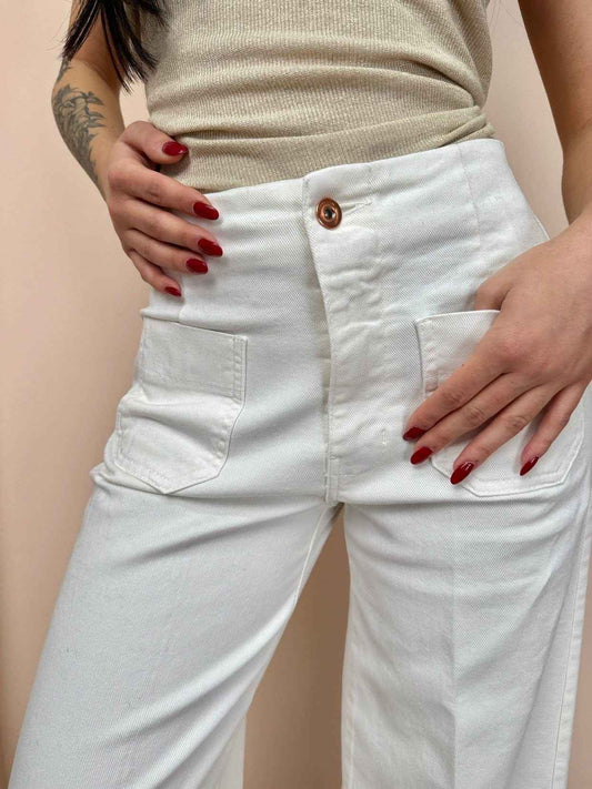 Jeans con taschine palazzo - BURRO