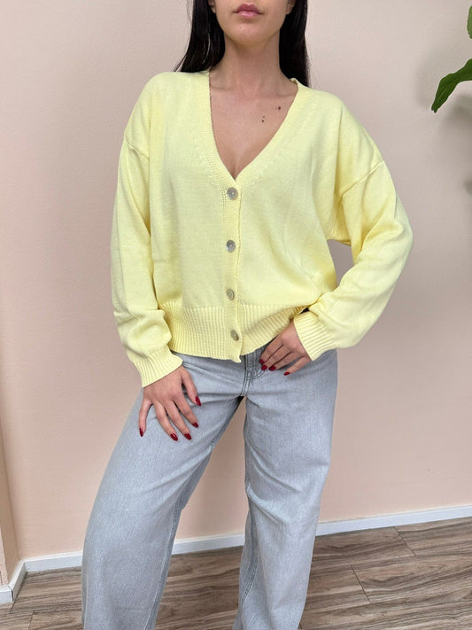 Cardigan in cotone - GIALLO