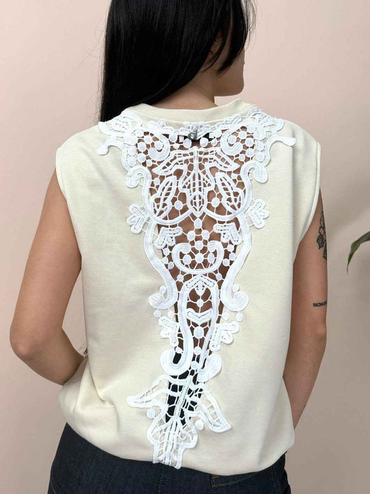 Smanicato con pizzo - BEIGE