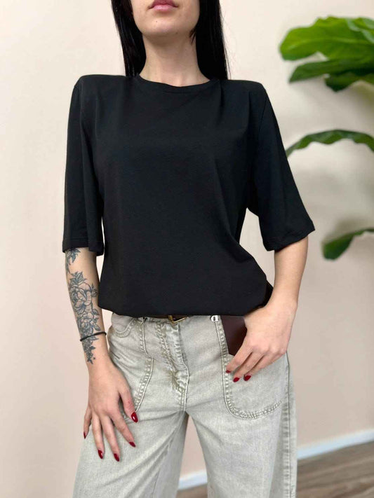 T-Shirt c/spalline - NERO