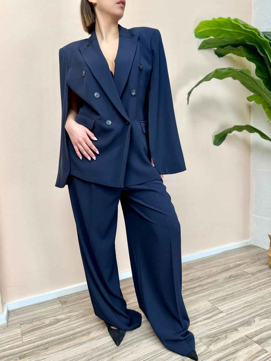 Tailleur c/giacca mantella - BLU