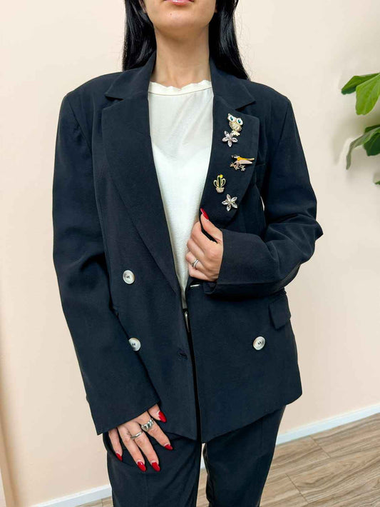 Giacca scatetta doppiopetto - NERO