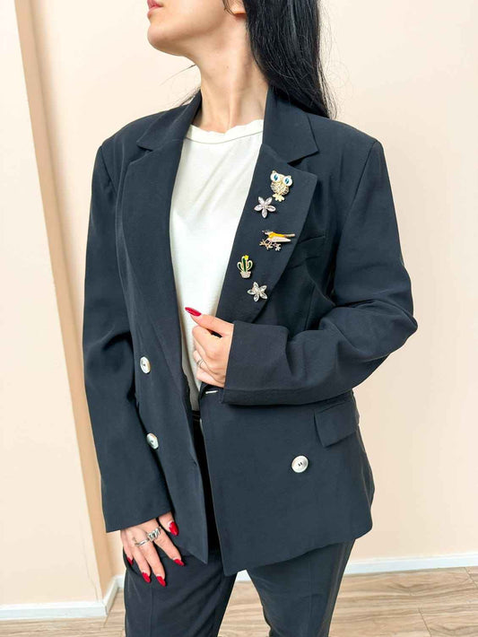 Giacca scatetta doppiopetto - NERO