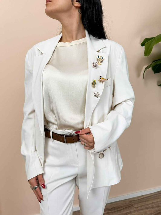 Giacca scatetta doppiopetto - AVORIO