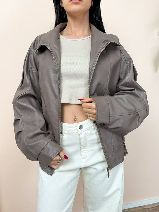 Bomber in ecopelle - CACAO